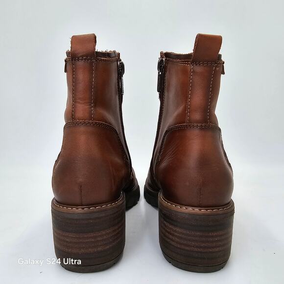 Pikolinos Brown Leather Ankle Boot San Sebastian Bootie Women's 37 EU 6.5 US - Picture 3 of 10